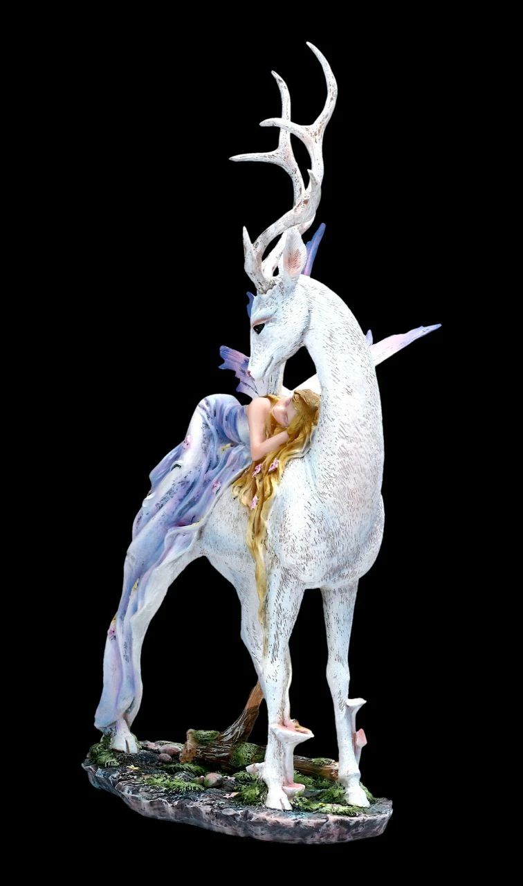 Elfen Figur Schläft Auf Weißem Hirsch 4 Elfen Figur Schläft Auf Weißem Hirsch – Bild 2