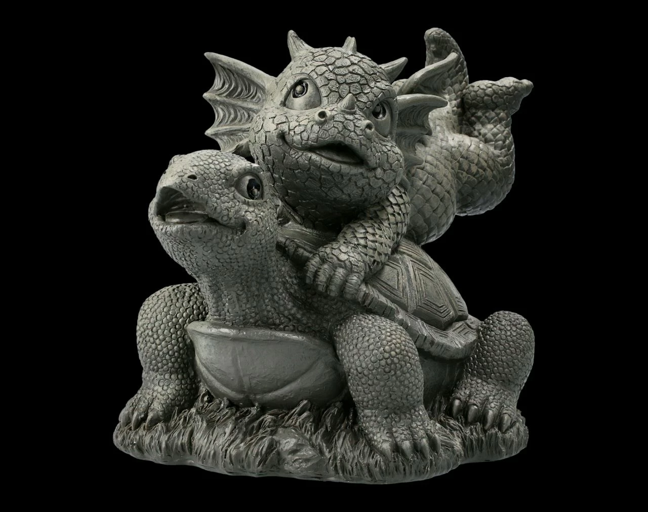 Gartenfigur - Drache Mit Schildkröte 4 Gartenfigur - Drache Mit Schildkröte – Bild 2