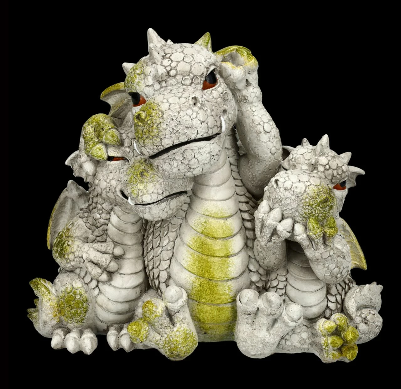 Gartenfigur Drachen Familie - Nichts Böses 3 Gartenfigur Drachen Familie - Nichts Böses