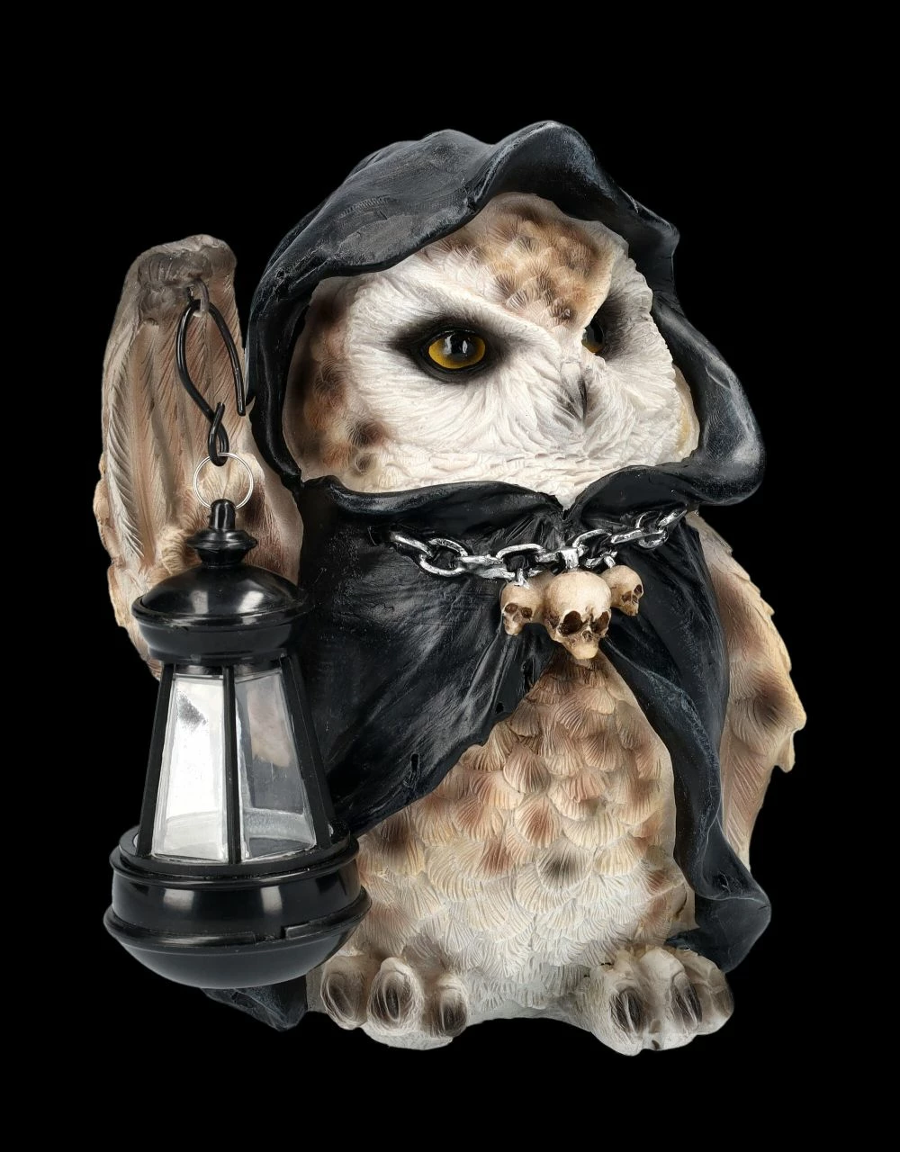 Eulen Figur In Reaperkutte Mit LED Laterne 4 Eulen Figur In Reaperkutte Mit LED Laterne – Bild 2