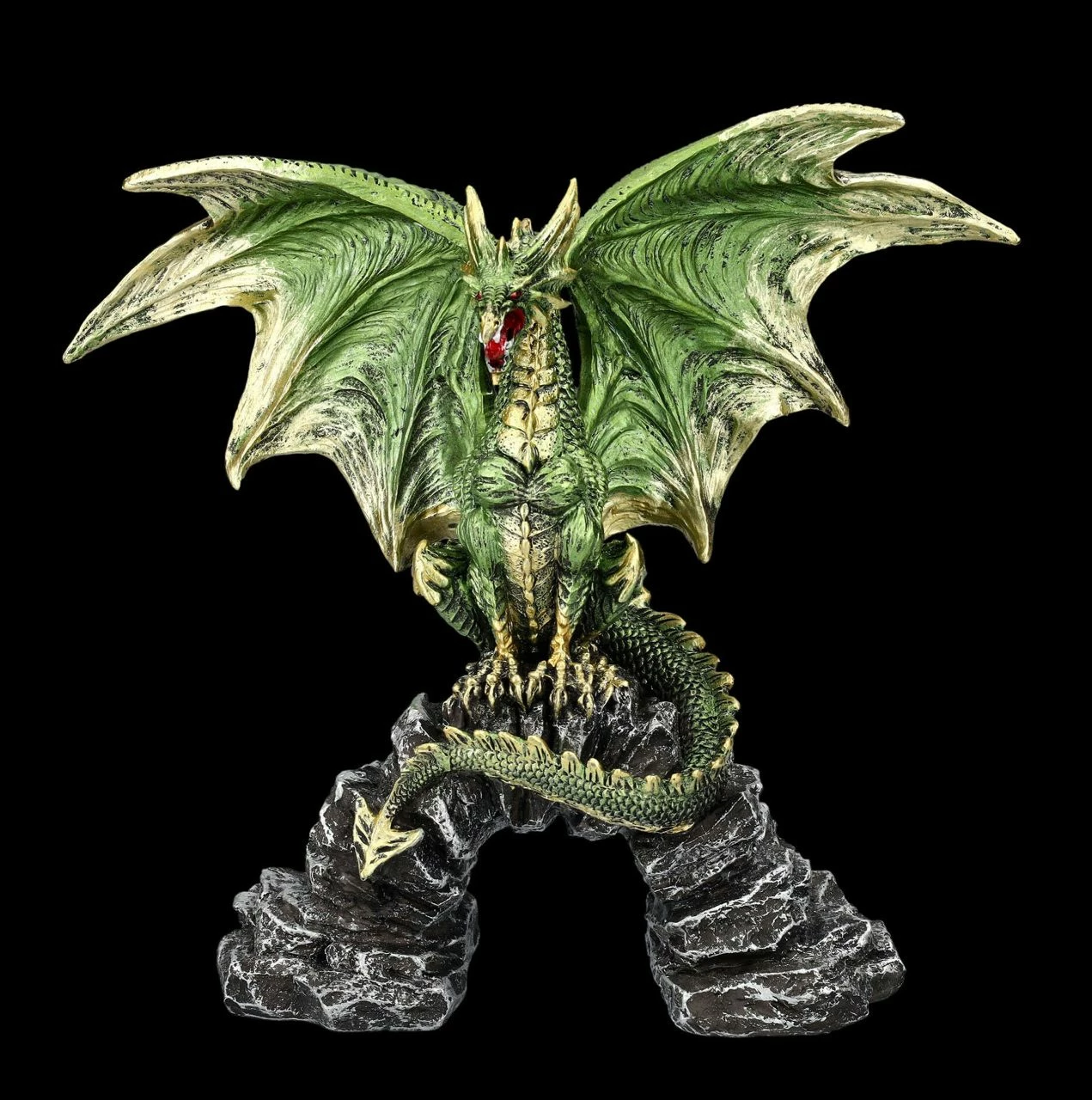 Drachen Figur Grün Auf Felsenbrücke 3 Drachen Figur Grün Auf Felsenbrücke