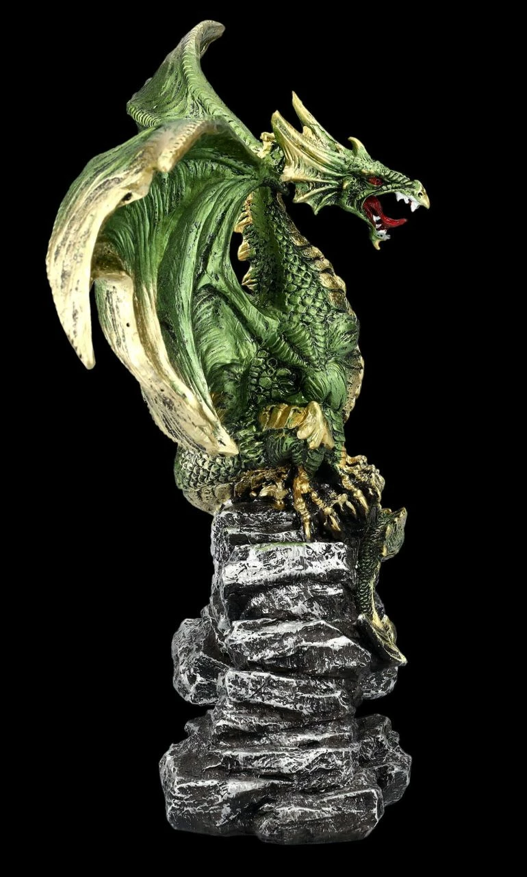 Drachen Figur Grün Auf Felsenbrücke 8 Drachen Figur Grün Auf Felsenbrücke – Bild 6