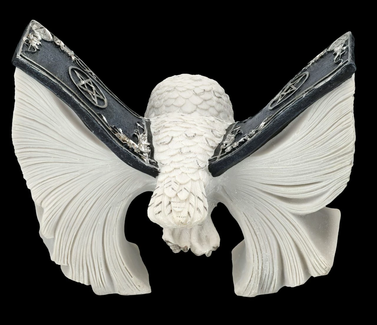 Eulen Figur Weiß - Botschafterin Mit Buchflügeln 7 Eulen Figur Weiß - Botschafterin Mit Buchflügeln – Bild 5