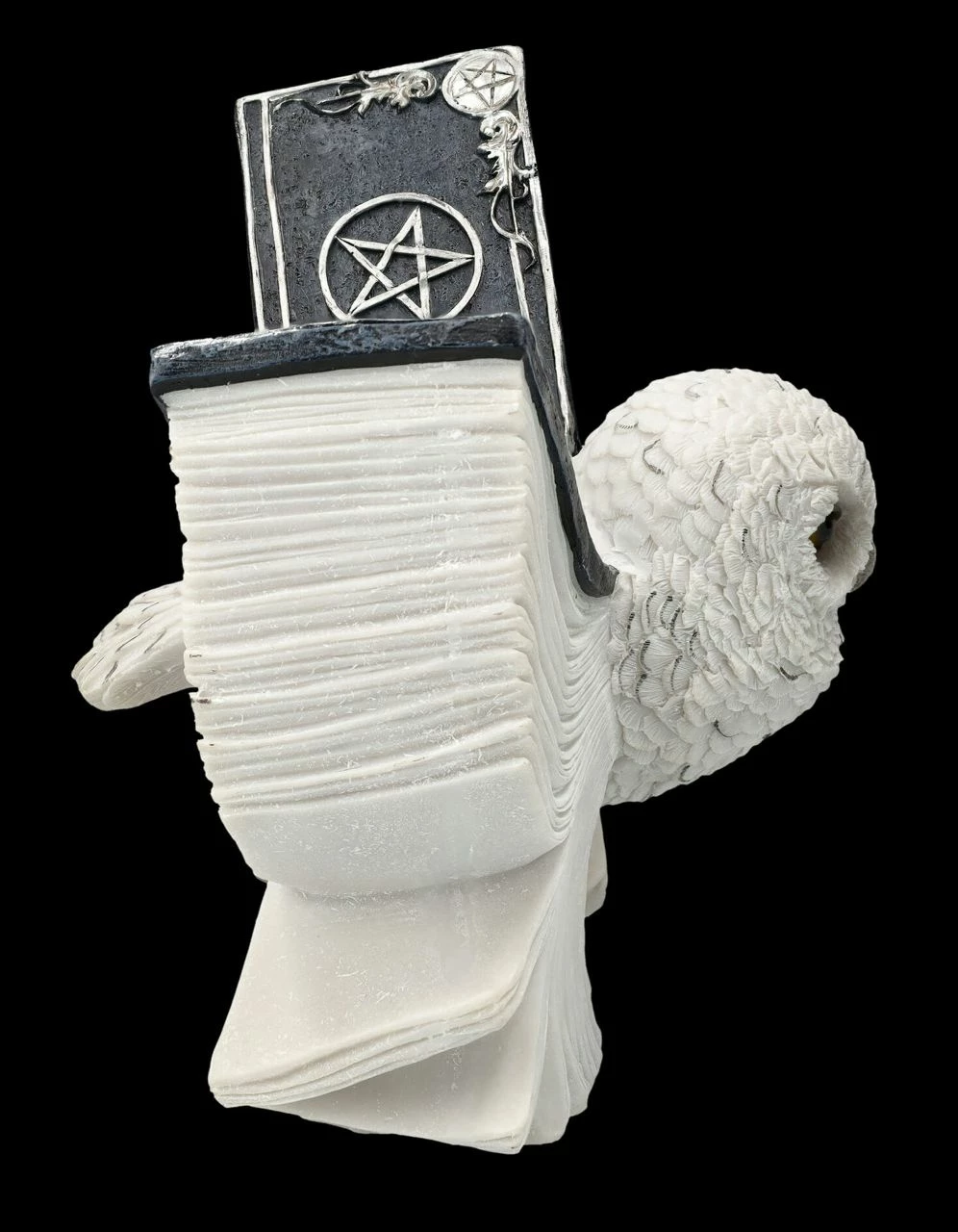 Eulen Figur Weiß - Botschafterin Mit Buchflügeln 8 Eulen Figur Weiß - Botschafterin Mit Buchflügeln – Bild 6