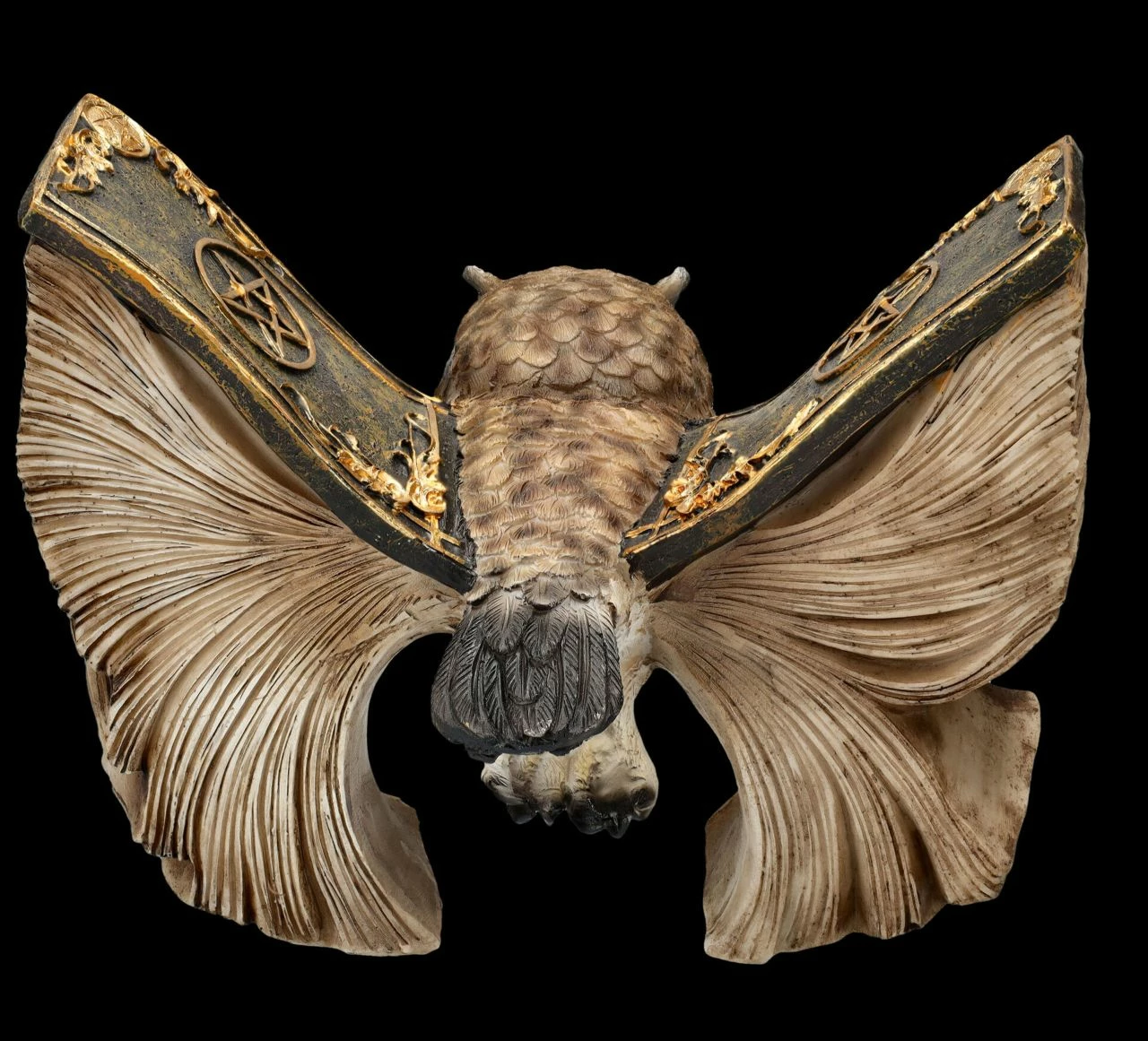 Eulen Figur Braun - Botschafterin Mit Buchflügeln 7 Eulen Figur Braun - Botschafterin Mit Buchflügeln – Bild 5