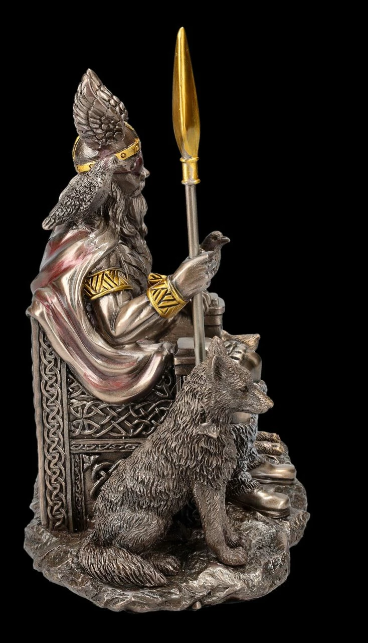 Odin Figur Auf Thron Mit Wölfen Und Raben 7 Odin Figur Auf Thron Mit Wölfen Und Raben – Bild 5