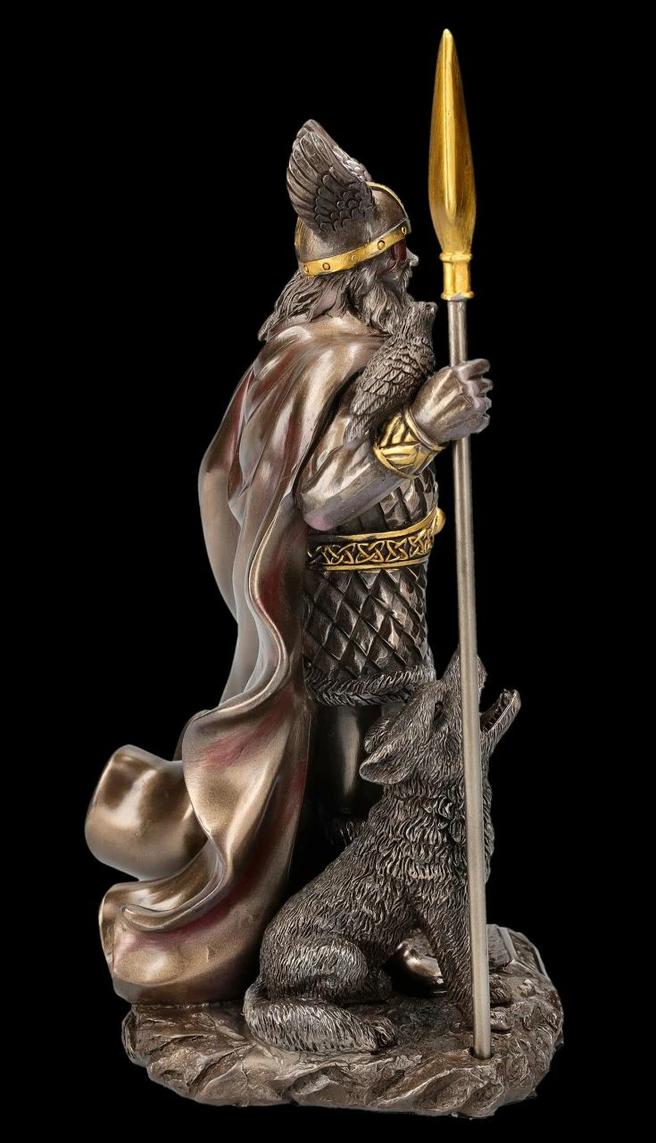 Odin Figur Stehend Mit Wölfen Und Raben 7 Odin Figur Stehend Mit Wölfen Und Raben – Bild 5