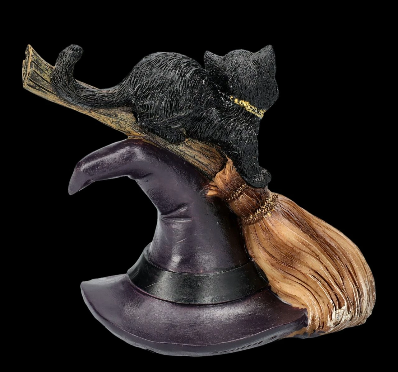 Hexen Katzen Figur Auf Hut Und Besen 7 Hexen Katzen Figur Auf Hut Und Besen – Bild 5