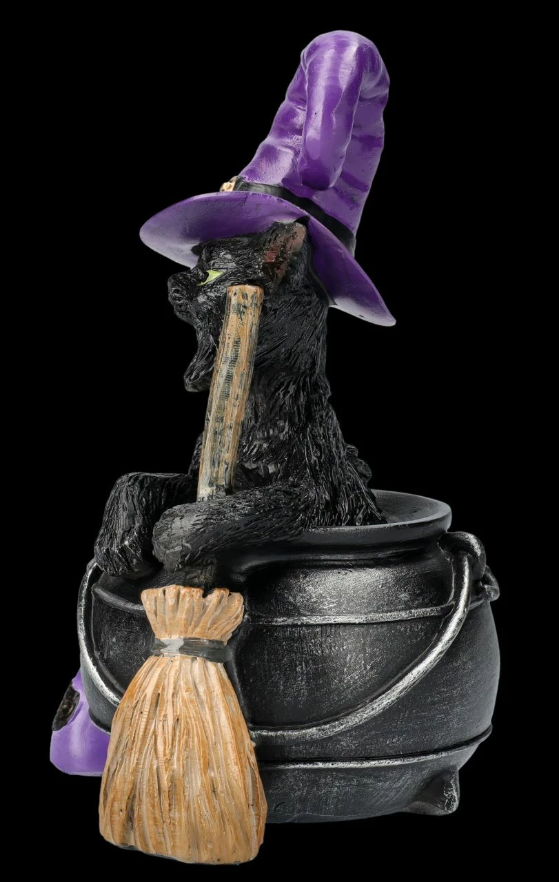 Hexen-Katzen-Figur Sitzt In Zauberkessel 6 Hexen-Katzen-Figur Sitzt In Zauberkessel – Bild 4