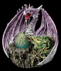 Drachenfigur Lila Mit Jungem - The Arrival -FIGUREN Verkäufe FS26095 Drachefigur lila mit Jungen LED The Arrival 2 1280x1280