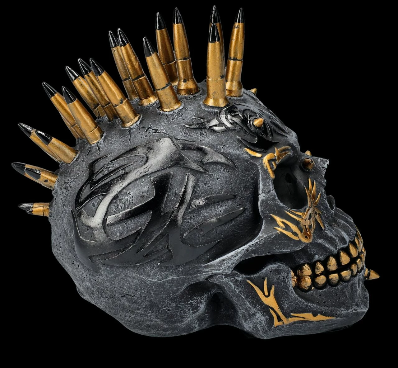 Spiral Totenkopf Figur - Patronen Iro Schwarz-Gold 8 Spiral Totenkopf Figur - Patronen Iro Schwarz-Gold – Bild 6