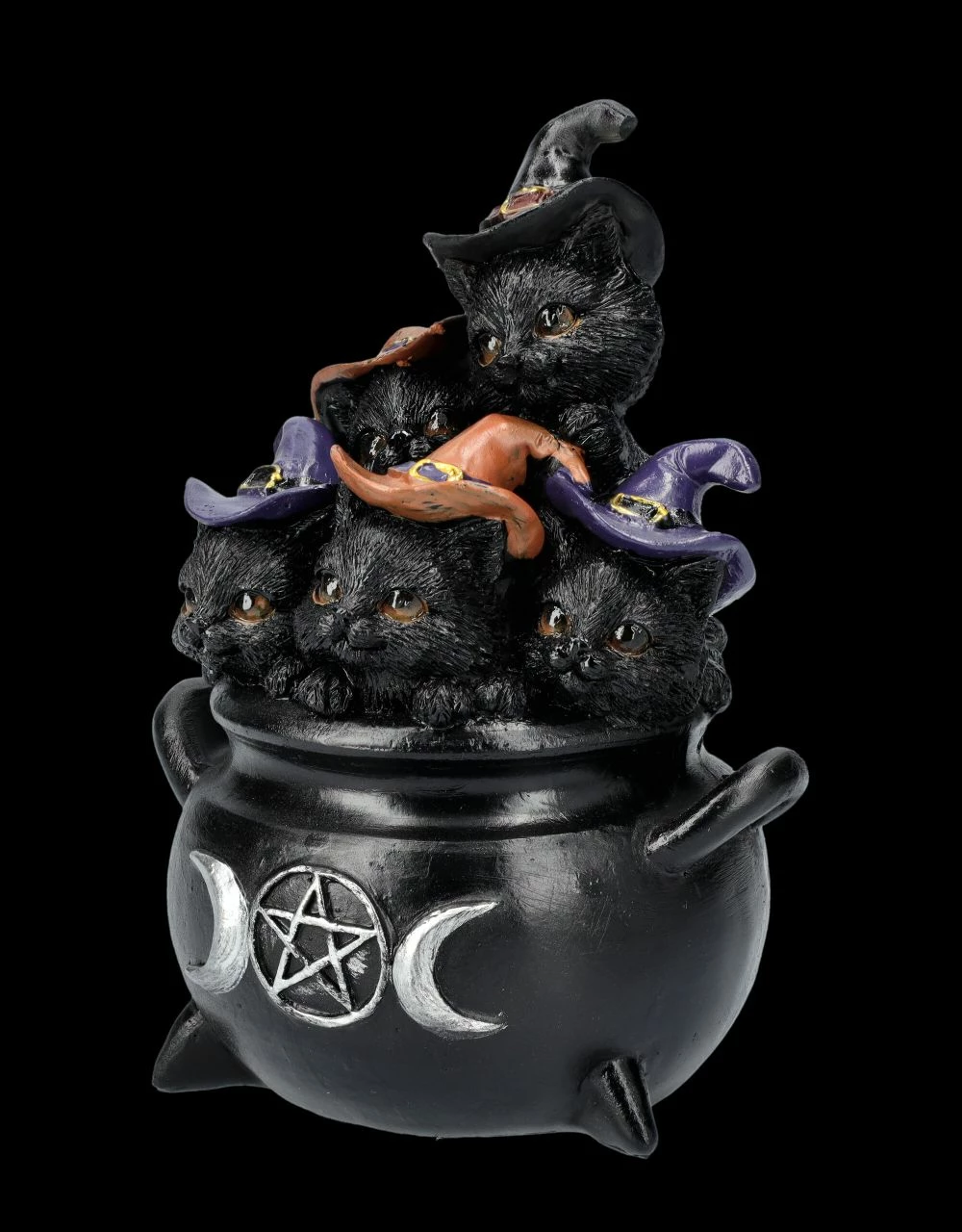 Katzen Figur - Fünf Freche Katzen Im Hexenkessel 5 Katzen Figur - Fünf Freche Katzen Im Hexenkessel – Bild 3