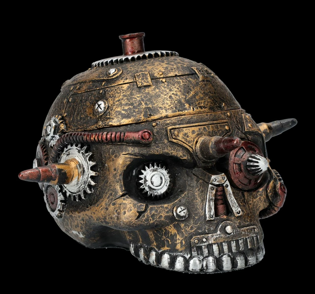 Schatulle - Steampunk Totenkopf Mit Patronen 3 Schatulle - Steampunk Totenkopf Mit Patronen