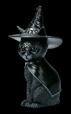 NEMESIS NOW Okkulte Katzenfigur Mit Hexenhut - Purrah