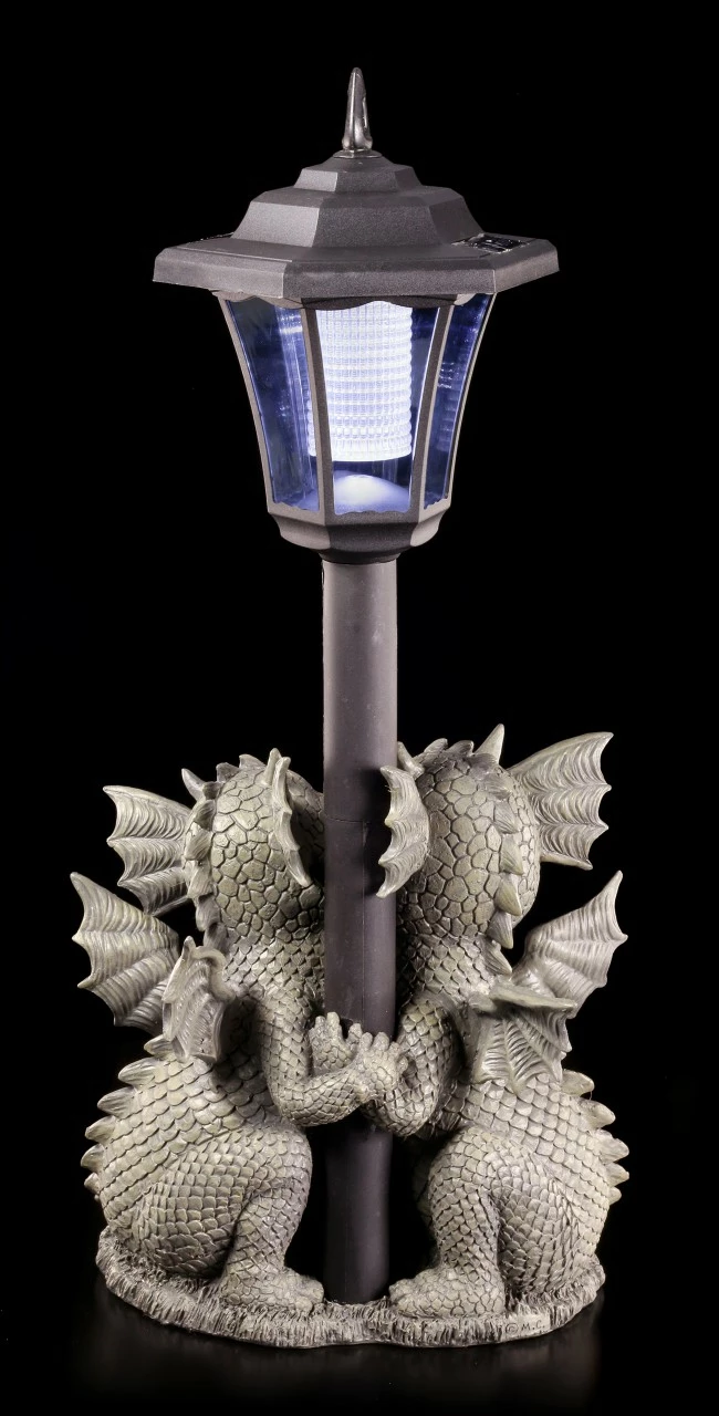 Drachen Gartenfigur Mit Solar Lampe - Loving Dragons 6 Drachen Gartenfigur Mit Solar Lampe - Loving Dragons – Bild 4
