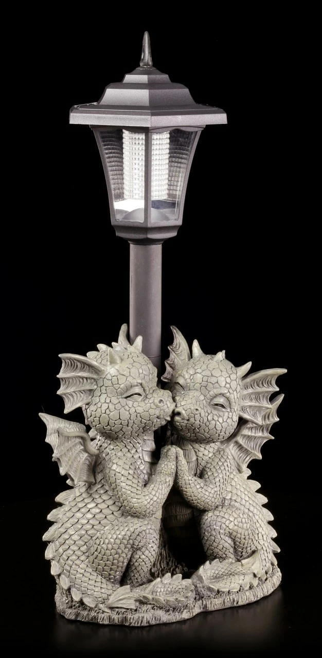 Drachen Gartenfigur Mit Solar Lampe - Loving Dragons 10 Drachen Gartenfigur Mit Solar Lampe - Loving Dragons – Bild 8