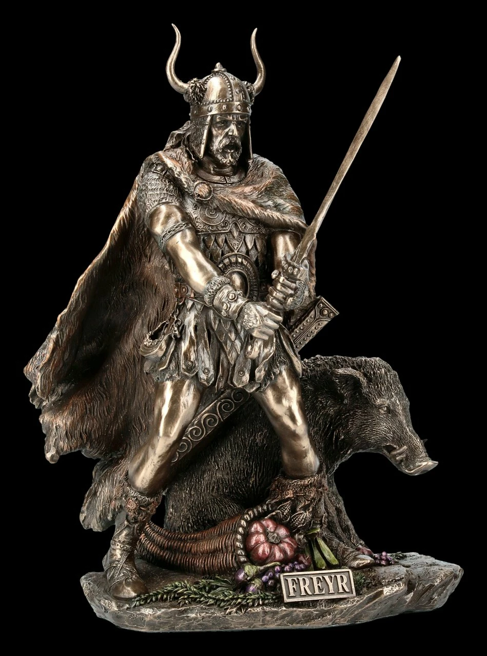 Freyr Mit Eber Figur - Germanischer Gott 3 Freyr Mit Eber Figur - Germanischer Gott