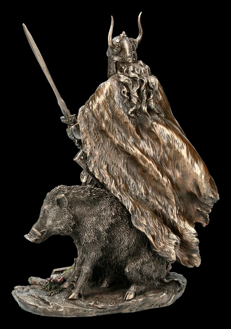 Freyr Mit Eber Figur - Germanischer Gott 6 Freyr Mit Eber Figur - Germanischer Gott – Bild 4