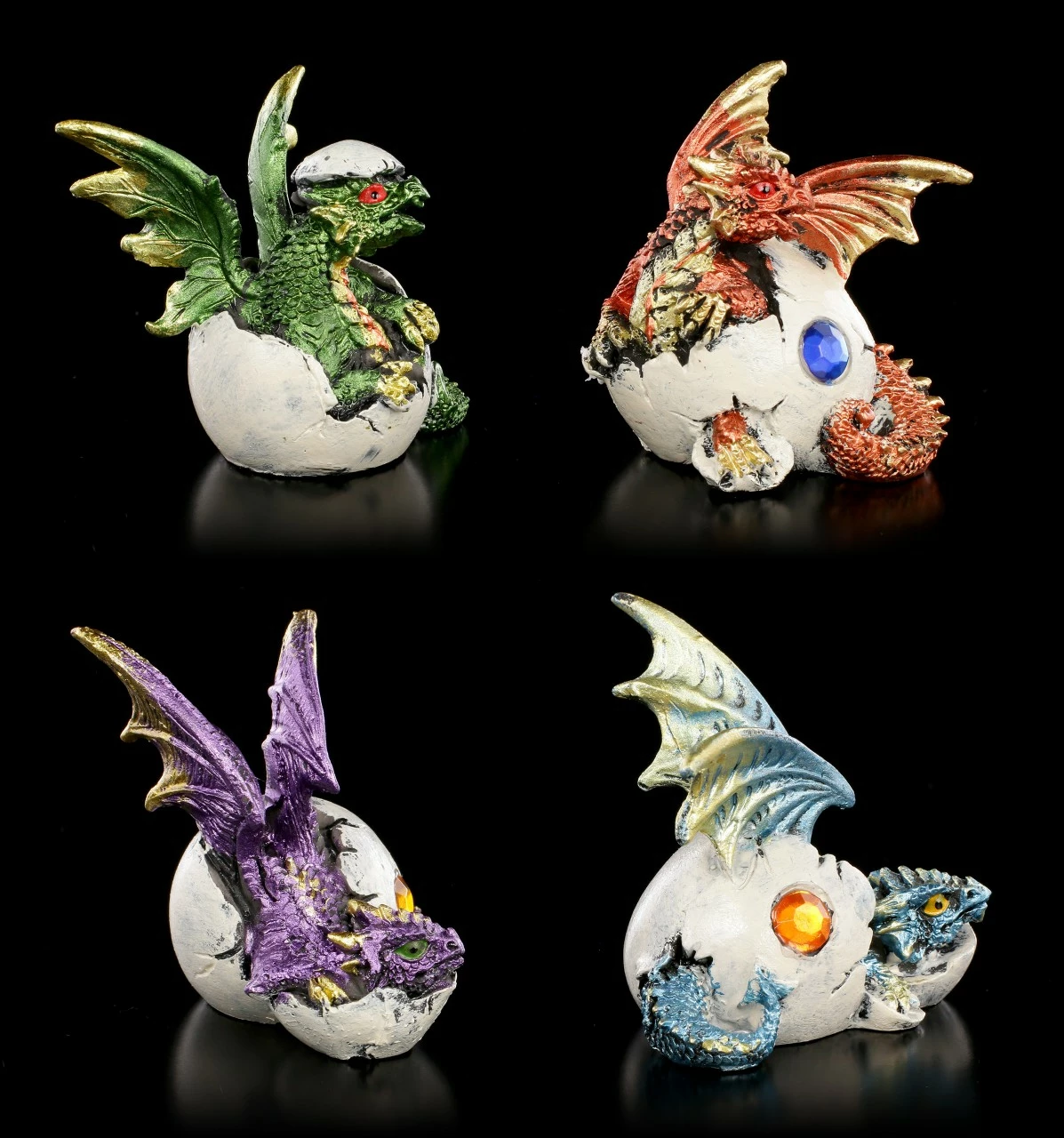 Kleine Drachen Figuren 4er Set - Schlüpfen Aus Eiern 5 Kleine Drachen Figuren 4er Set - Schlüpfen Aus Eiern – Bild 3