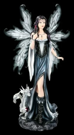 Große Elfen Figur Mit Zauberstab Und Drache