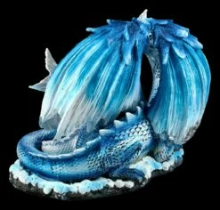 Drachen Figur - Mutter Mit Jungem Weiß-blau -FIGUREN Verkäufe ML11198 Drachen Figur Mutter mit Jungem weiss blau 5 1280x1280
