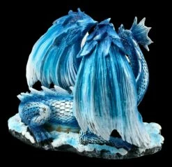 Drachen Figur - Mutter Mit Jungem Weiß-blau -FIGUREN Verkäufe ML11198 Drachen Figur Mutter mit Jungem weiss blau 7 1280x1280