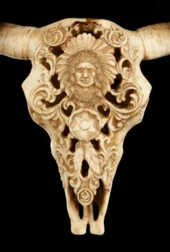 Rinder Schädel Mit Indianerkopf - Old Spirit 11 Rinder Schädel Mit Indianerkopf - Old Spirit -FIGUREN Verkäufe Rinder Bullen Schaedel Mit Indianerkopf Old Spirit 3 1280x1280