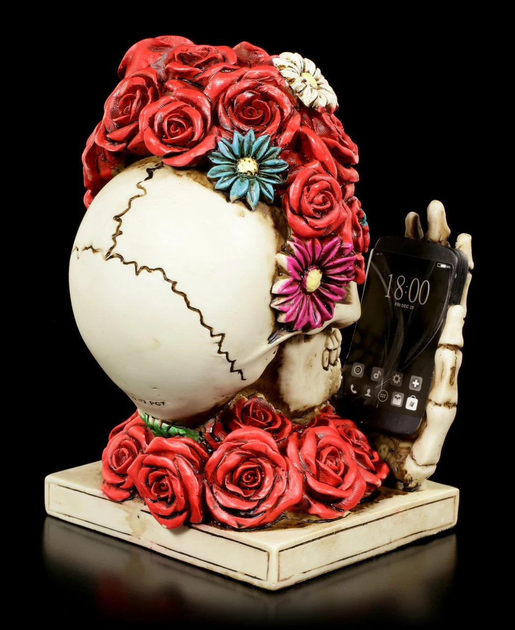 Skelett Totenkopf - Rosenkopf Mit Telefon 6 Skelett Totenkopf - Rosenkopf Mit Telefon – Bild 4