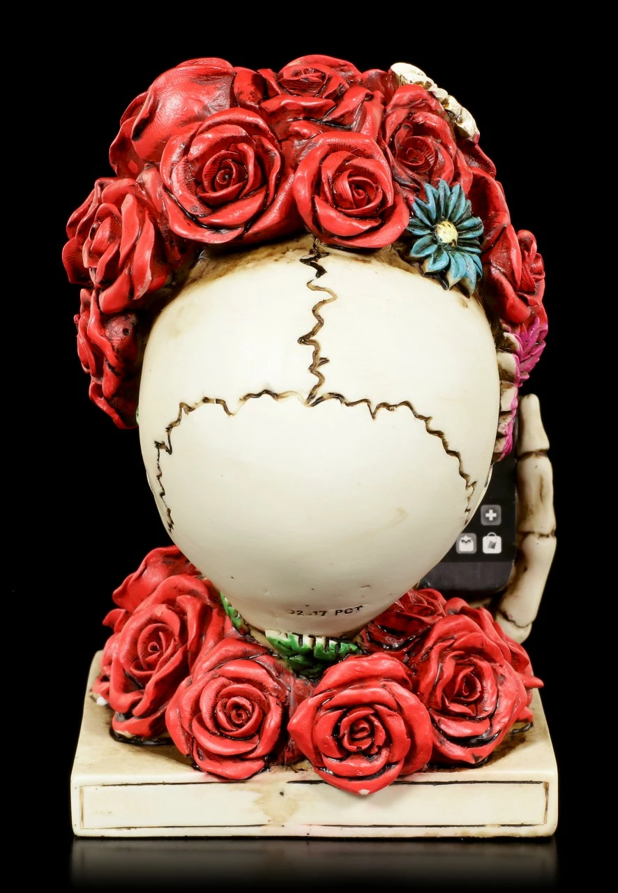 Skelett Totenkopf - Rosenkopf Mit Telefon 7 Skelett Totenkopf - Rosenkopf Mit Telefon – Bild 5