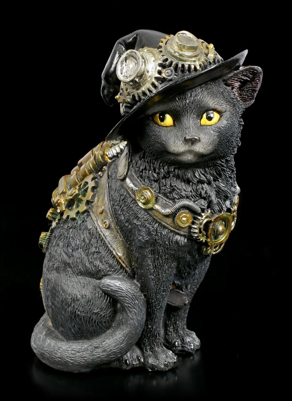 Steampunk Katzen Figur - Clockwork Kitty 3 Steampunk Katzen Figur - Clockwork Kitty