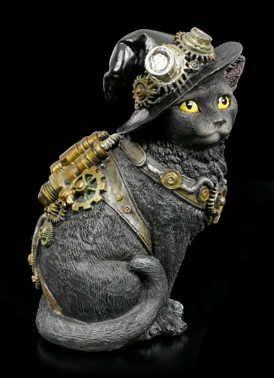 Steampunk Katzen Figur - Clockwork Kitty 4 Steampunk Katzen Figur - Clockwork Kitty – Bild 2