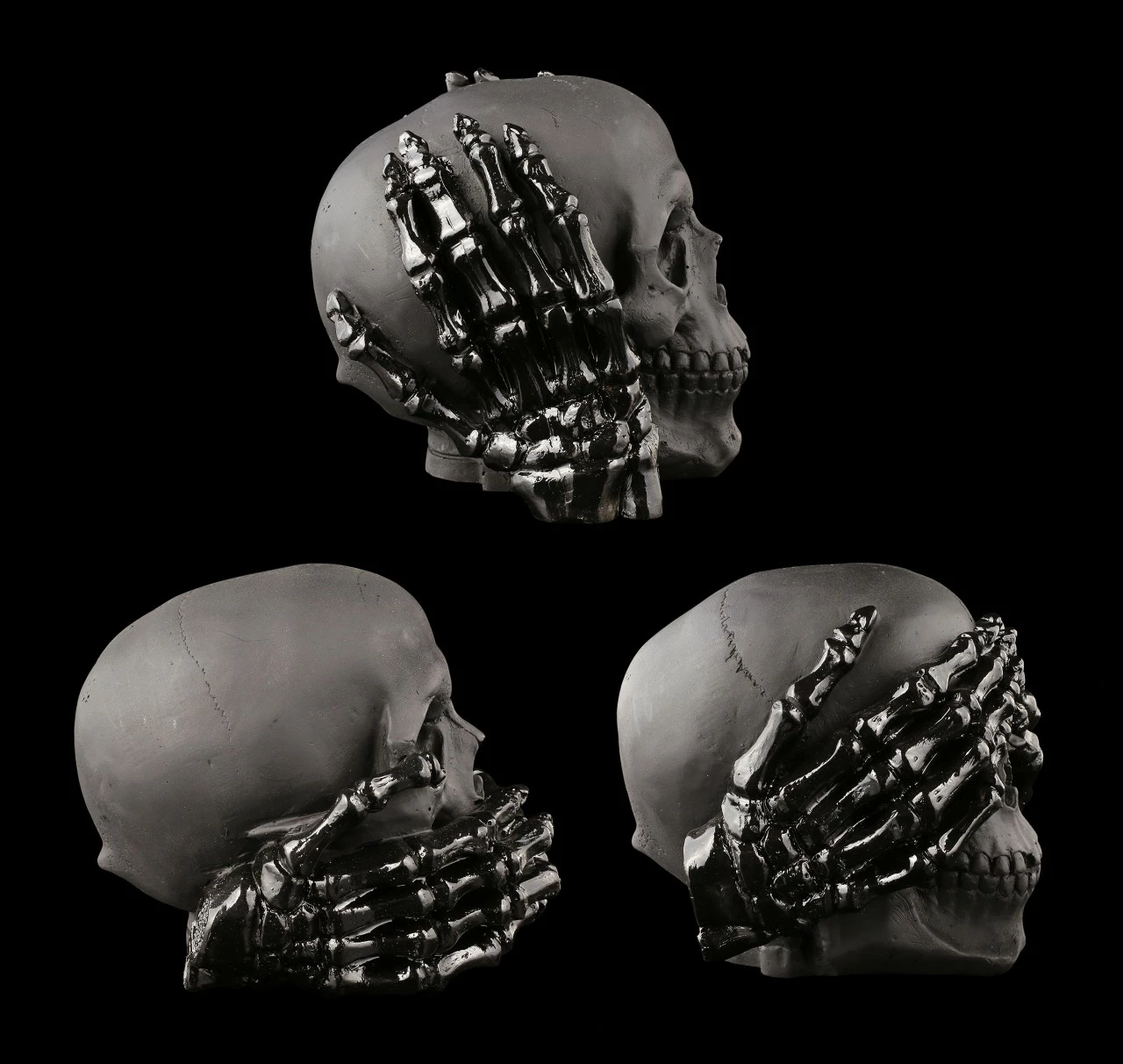 Totenkopf 3er Set - No Evil - Schwarz 7 Totenkopf 3er Set - No Evil - Schwarz – Bild 5