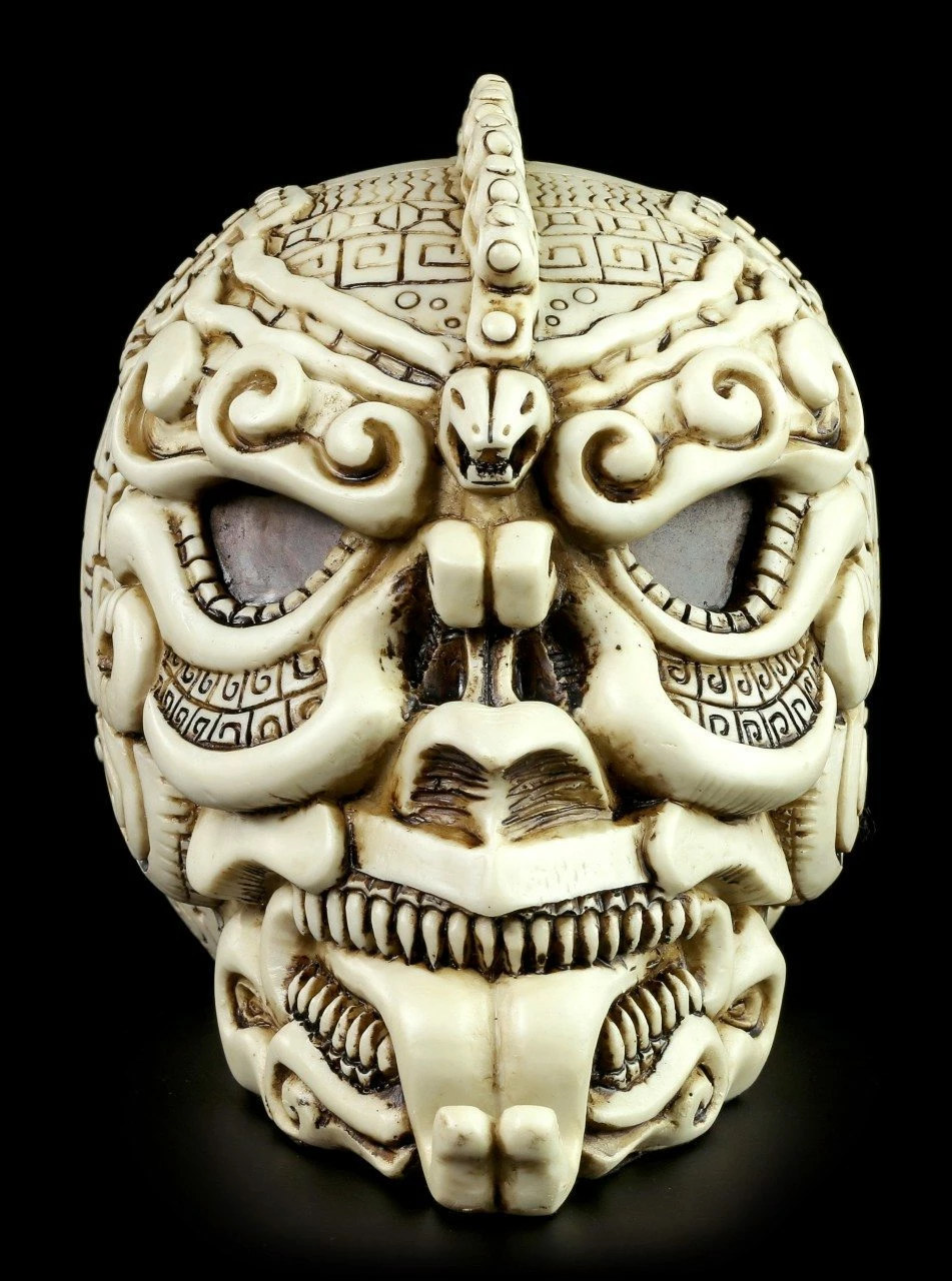 Totenkopf - Azteken Schädel - Weiß 4 Totenkopf - Azteken Schädel - Weiß – Bild 2
