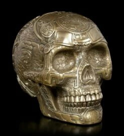 Totenkopf - Azteken Schädel - Bronziert