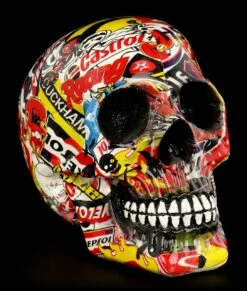 Bunter Totenkopf Mit Markenwerbung - Pop Art