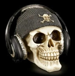 Totenkopf Mit Kopfhörern - Dead Beat - Grau