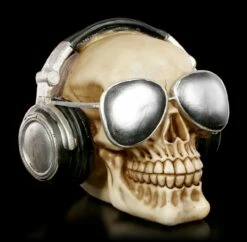 Totenkopf Mit Sonnenbrille Und Kopfhörern