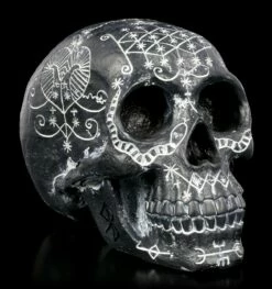 Totenkopf Mit Mystischen Symbolen - Schwarz
