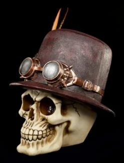 Steampunk Totenkopf Mit Hut Und Feder -FIGUREN Verkäufe Totenkopf Steampunk Feder 2 1280x1280