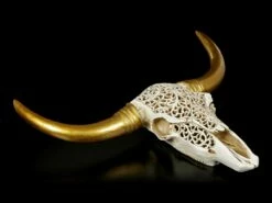 Wandrelief Büffel Schädel - Relief Mit Goldenen Hörnern 10 Wandrelief Büffel Schädel - Relief Mit Goldenen Hörnern -FIGUREN Verkäufe Wandrelief Bueffel Schaedel Geschnitztes Muster Mit Goldenen Hoernern 3 1280x1280