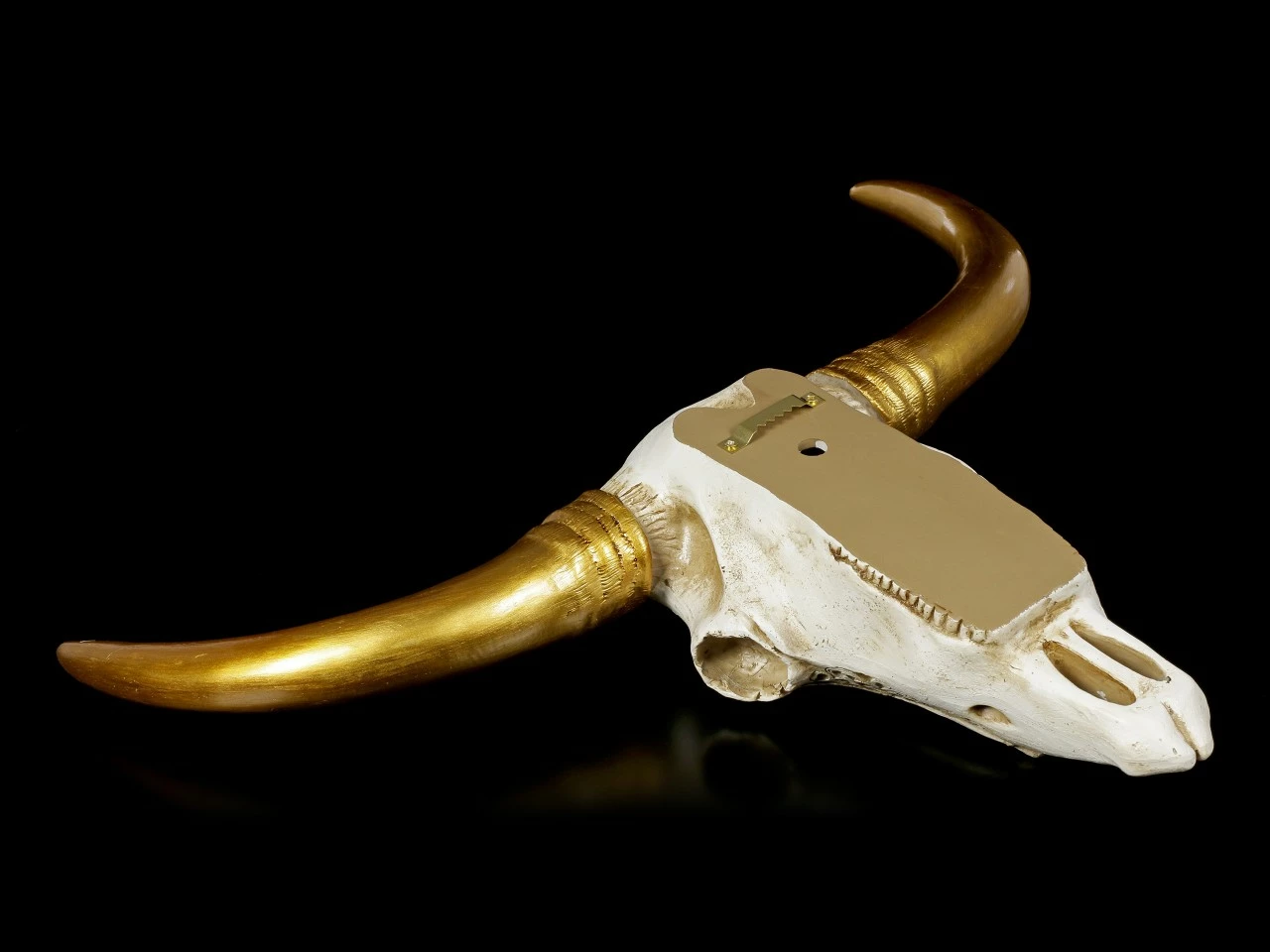 Wandrelief Büffel Schädel - Relief Mit Goldenen Hörnern 7 Wandrelief Büffel Schädel - Relief Mit Goldenen Hörnern – Bild 5