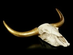 Wandrelief Büffel Schädel - Goldene Hörner -FIGUREN Verkäufe Wandrelief Bueffel Schaedel Mit Goldenen Hoernern 3 1280x1280