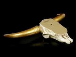 Wandrelief Büffel Schädel - Goldene Hörner -FIGUREN Verkäufe Wandrelief Bueffel Schaedel Mit Goldenen Hoernern 4 1280x1280