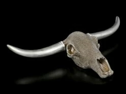 Wandrelief Büffel Schädel - Silber Noppen -FIGUREN Verkäufe Wandrelief Bueffel Schaedel Silber Noppen 3 1280x1280