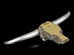 Wandrelief Büffel Schädel - Silber Noppen -FIGUREN Verkäufe Wandrelief Bueffel Schaedel Silber Noppen 4 1280x1280