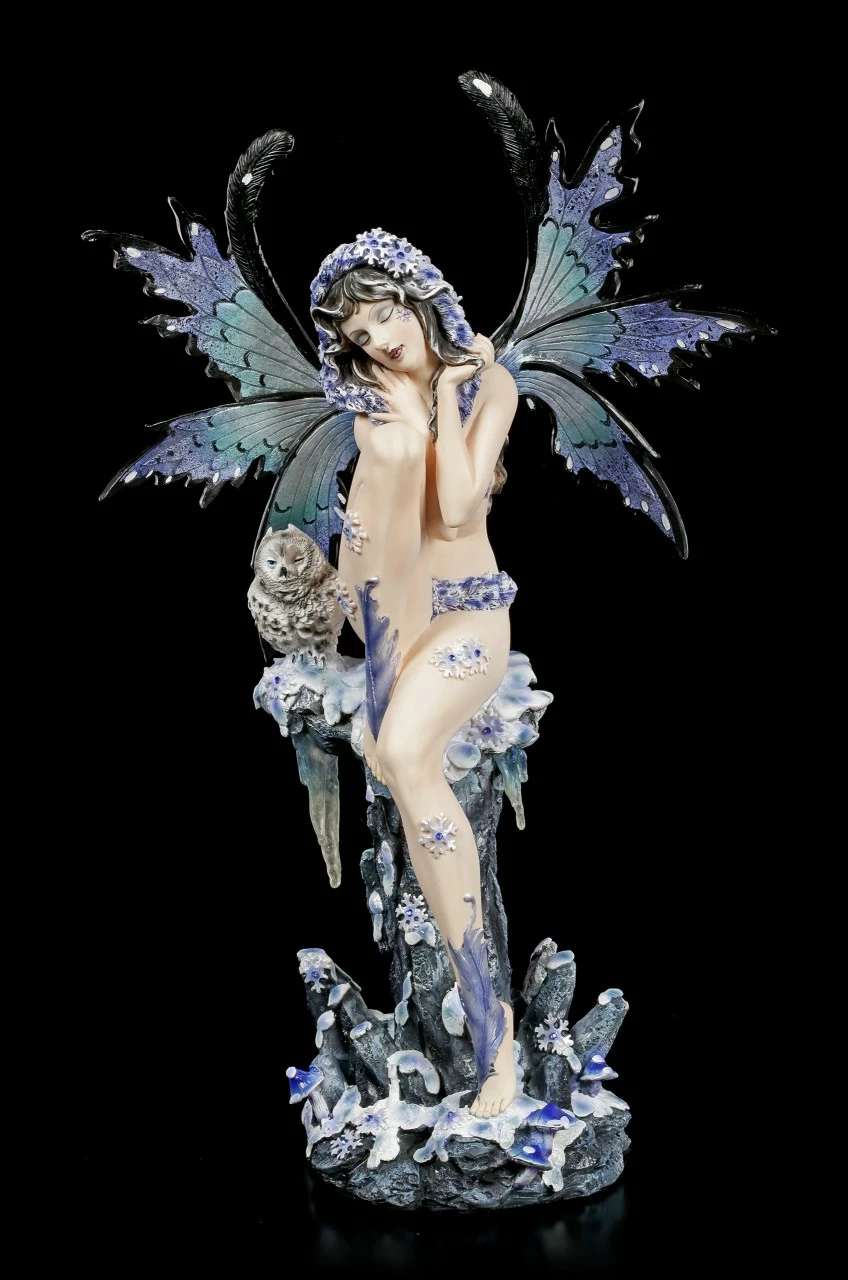 Winter Elfen Figur - Ciana Mit Schnee Eule 3 Winter Elfen Figur - Ciana Mit Schnee Eule