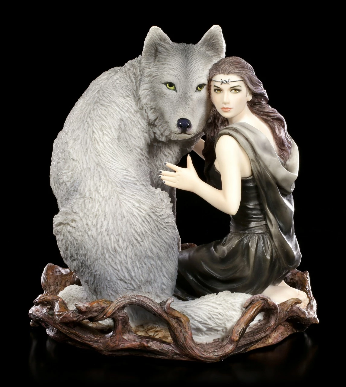 Anne Stokes Figur Mit Wolf - Soul Bond 3 Anne Stokes Figur Mit Wolf - Soul Bond